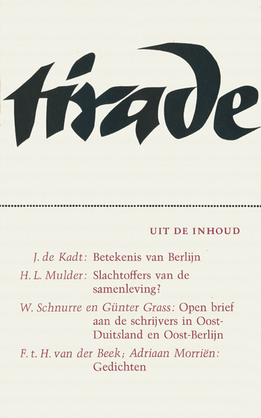 Omslag Tirade nr. 57